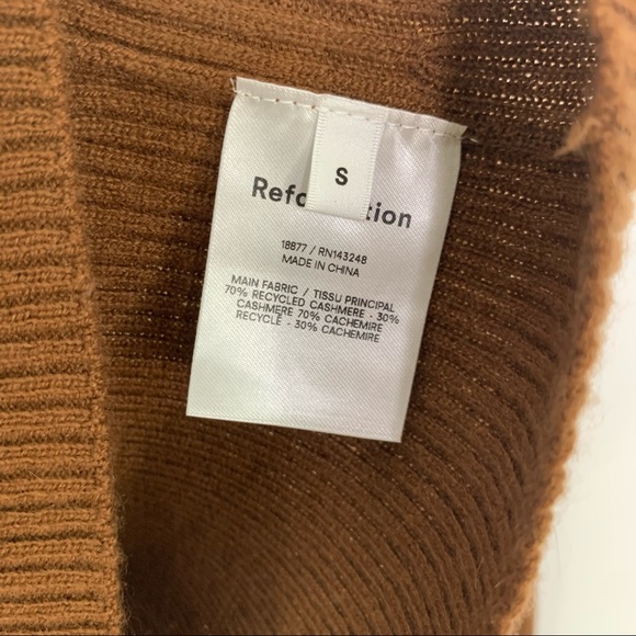 Reformation Cashmere Hart Sweater Cinnamon S NWT - Picture 8 of 12